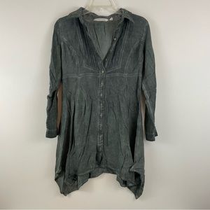 SOFT SURROUNDINGS Pigment Wash Smock Tunic Asymmetric Top Dress